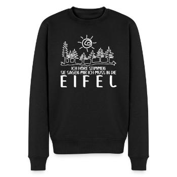Eifel Eifeler Ich höre Stimmen Eifler - Männer Premium Bio Pullover - Schwarz - Vorne - Nico (187cm)