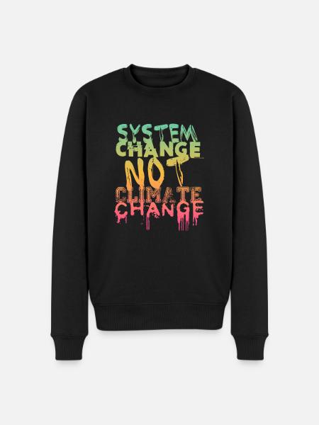 System Change - not Climate Change - Men's Premium Organic Jumper - black