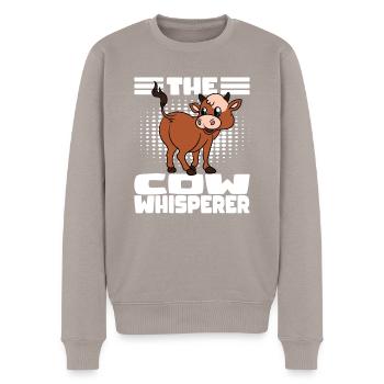 Cow's butt The Cow Whisperer - Men's Premium Organic Jumper - taupe - Front - Nico (187cm)