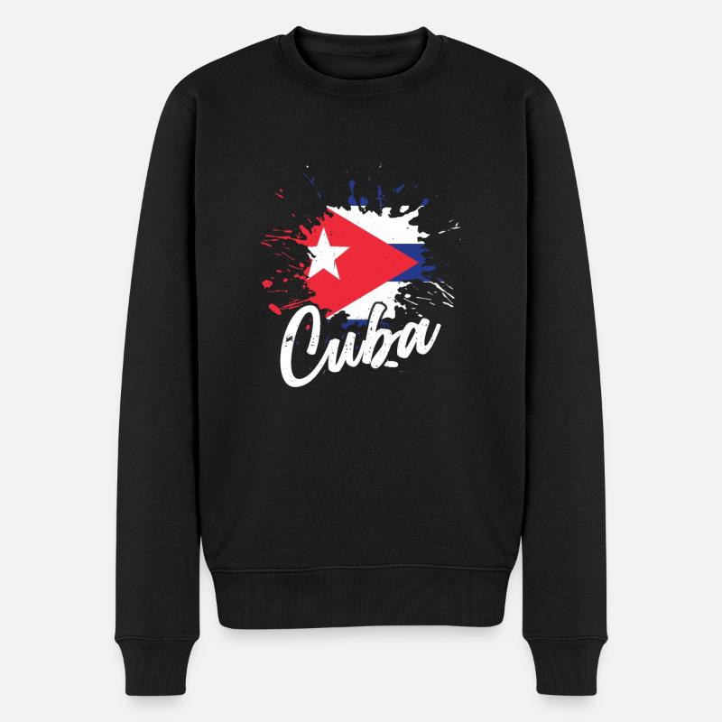Cuba Flag | Cuba - Männer Premium Bio Pullover - Schwarz