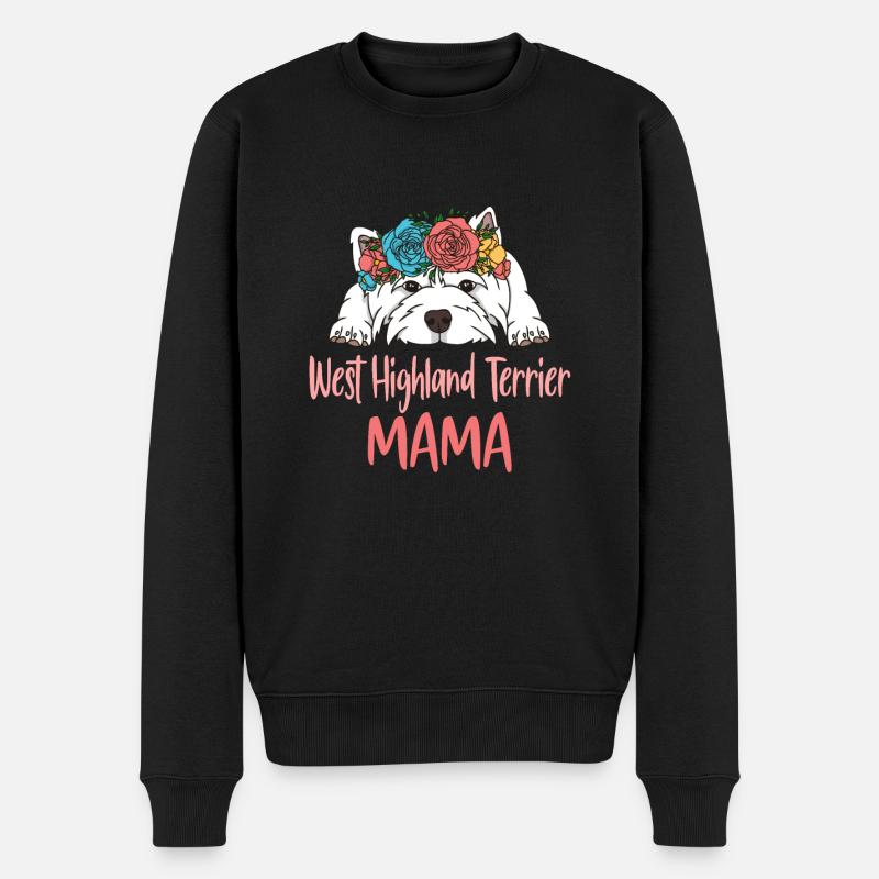 WEST HIGHLAND TERRIER MAMA - Männer Premium Bio Pullover - Schwarz