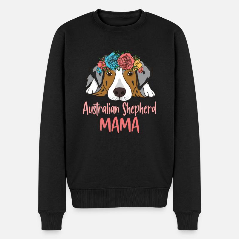 AUSSIE MAMA - Männer Premium Bio Pullover - Schwarz