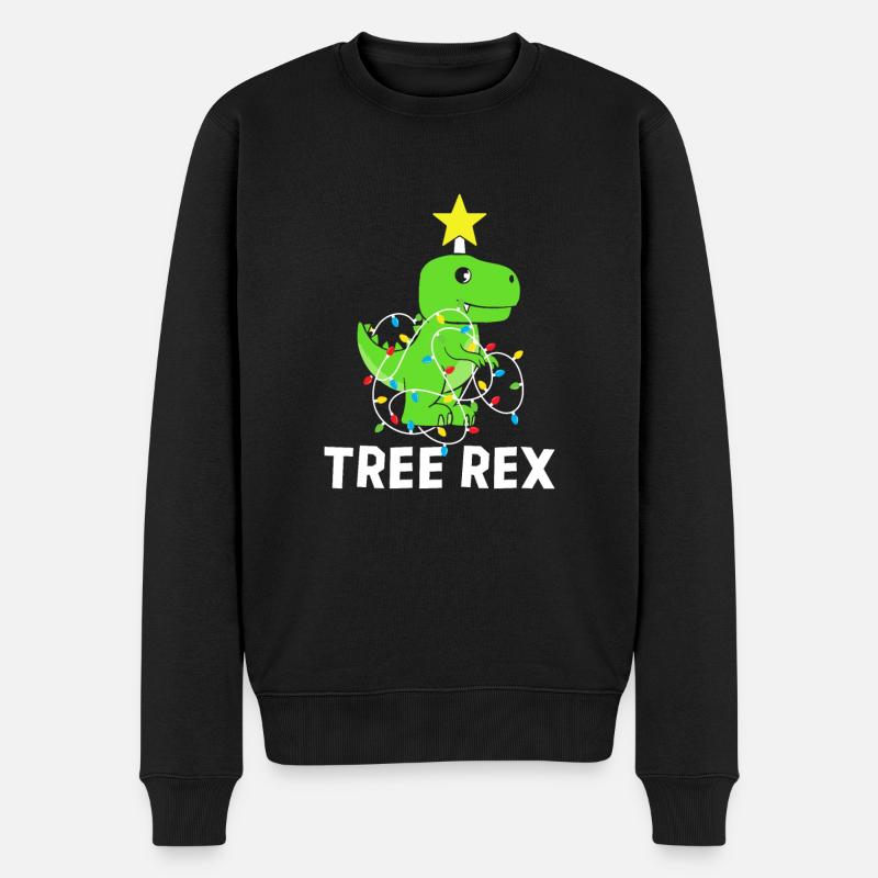 Tree Rex - Männer Premium Bio Pullover - Schwarz