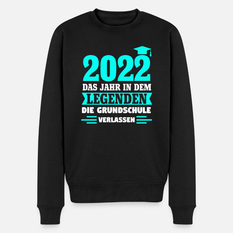 Grundschule 2022 Grundschule Abschluss Geschenk - Männer Premium Bio Pullover - Schwarz