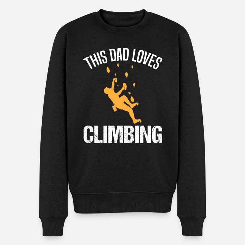 Kletterer Papa Spruch Kletterwand Geschenk - Männer Premium Bio Pullover - Schwarz