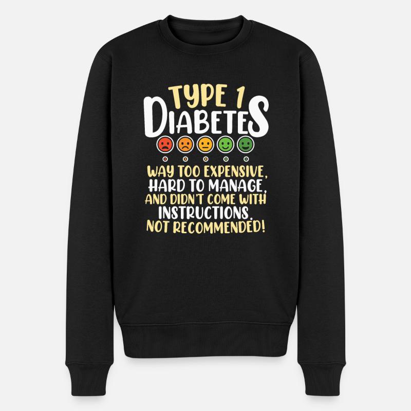 Typ 1 Diabetes Lustige Diabetes Diabetes Geschenk - Männer Premium Bio Pullover - Schwarz