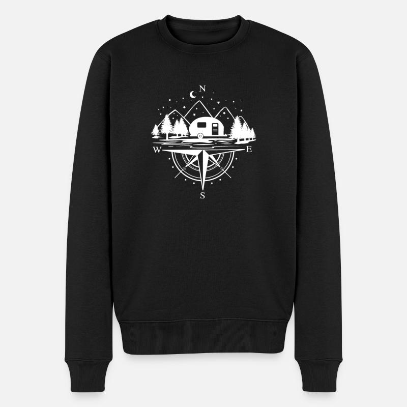 Caravan Camping Fun Camping - Men's Premium Organic Jumper - black