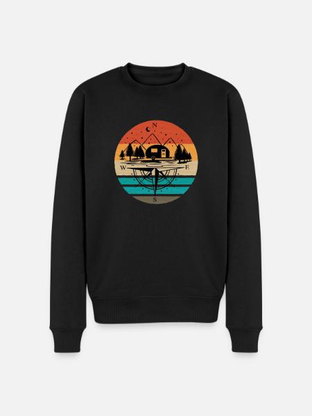 Caravan Camping Fun Camping - Men's Premium Organic Jumper - black
