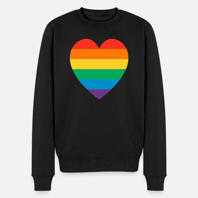 Rainbow - Männer Premium Bio Pullover - Schwarz