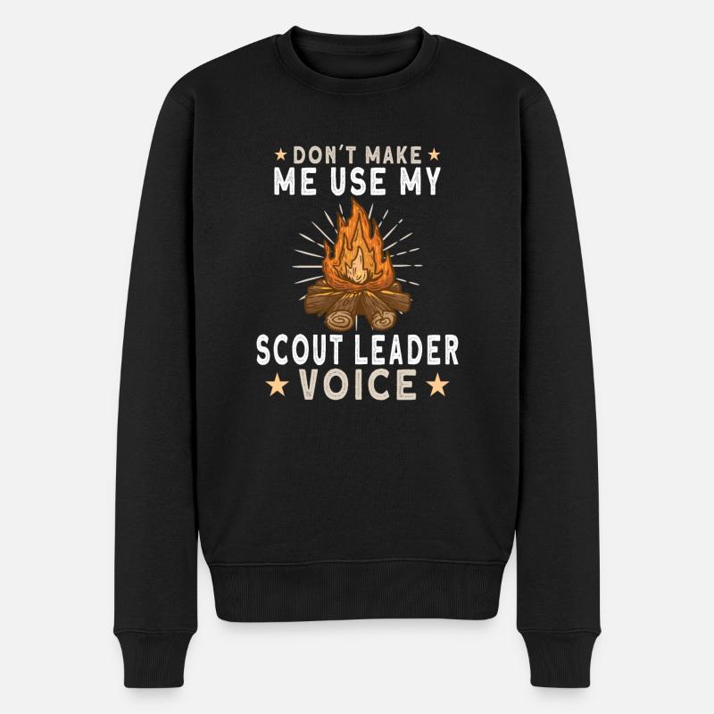 Scout Camping Extérieur Feu de camp Randonnée Randonnée pédestre - Pull Premium bio Homme - noir