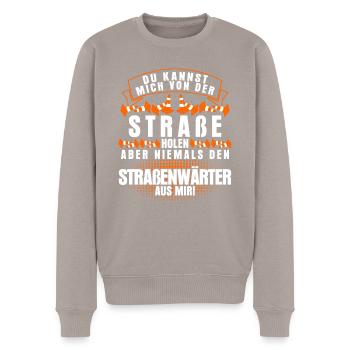 Straßenwärter Spruch Straßenmeisterei - Männer Premium Bio Pullover - Taupe - Vorne - Nico (187cm)