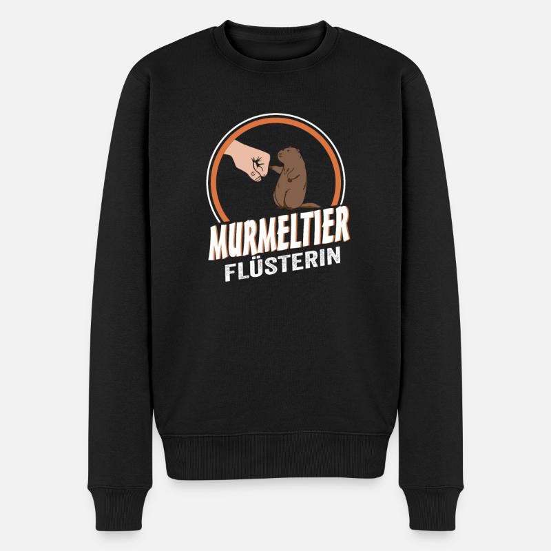 Murmeltier Flüsterin - Männer Premium Bio Pullover - Schwarz