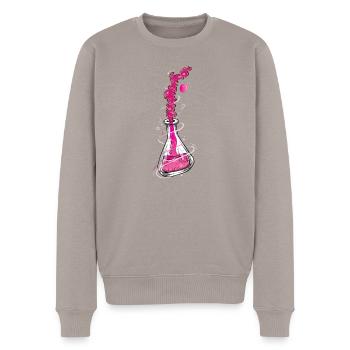Chimie I Tube à essai Microscope de laboratoire - Pull Premium bio Homme - taupe - Devant - Nico (187cm)