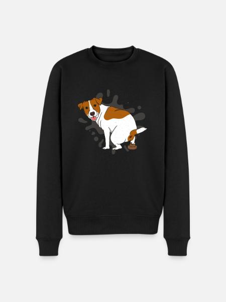 JACK RUSSELL TERRIER poops poop pile - Men's Premium Organic Jumper - black