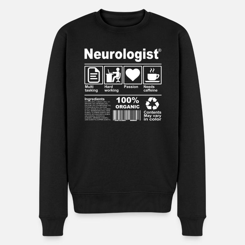 Neurologue - Pull Premium bio Homme - noir