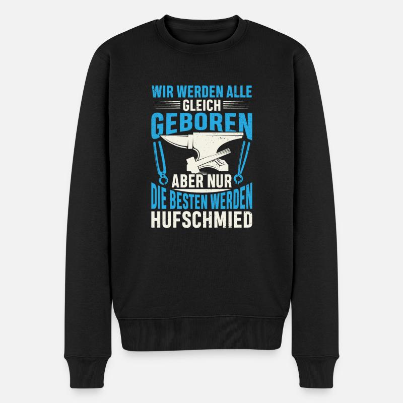 Nur die Besten werden Hufschmied Hufeisen - Männer Premium Bio Pullover - Schwarz