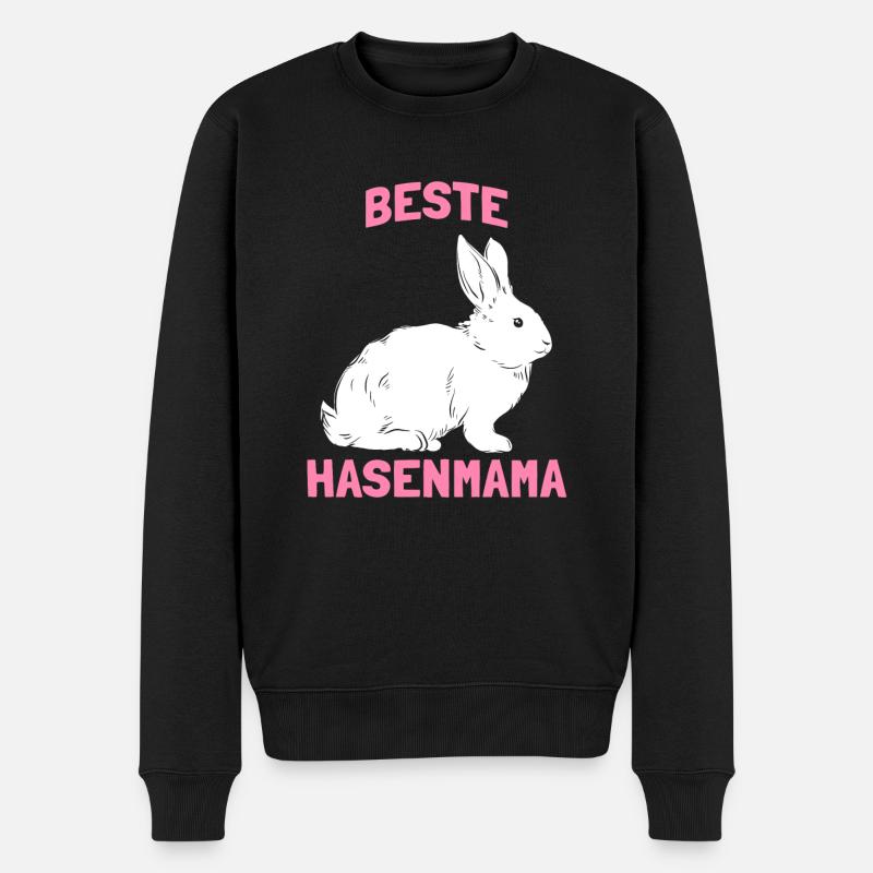 Beste Hasenmama - Männer Premium Bio Pullover - Schwarz