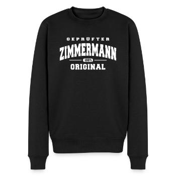 Zimmermann Original Handwerker Zimmerer - Männer Premium Bio Pullover - Schwarz - Vorne - Nico (187cm)