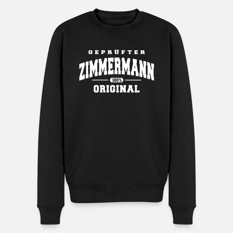 Zimmermann Original Handwerker Zimmerer - Männer Premium Bio Pullover - Schwarz
