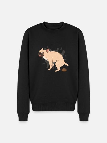 FRENCHIE poops piles of poop - Men's Premium Organic Jumper - black