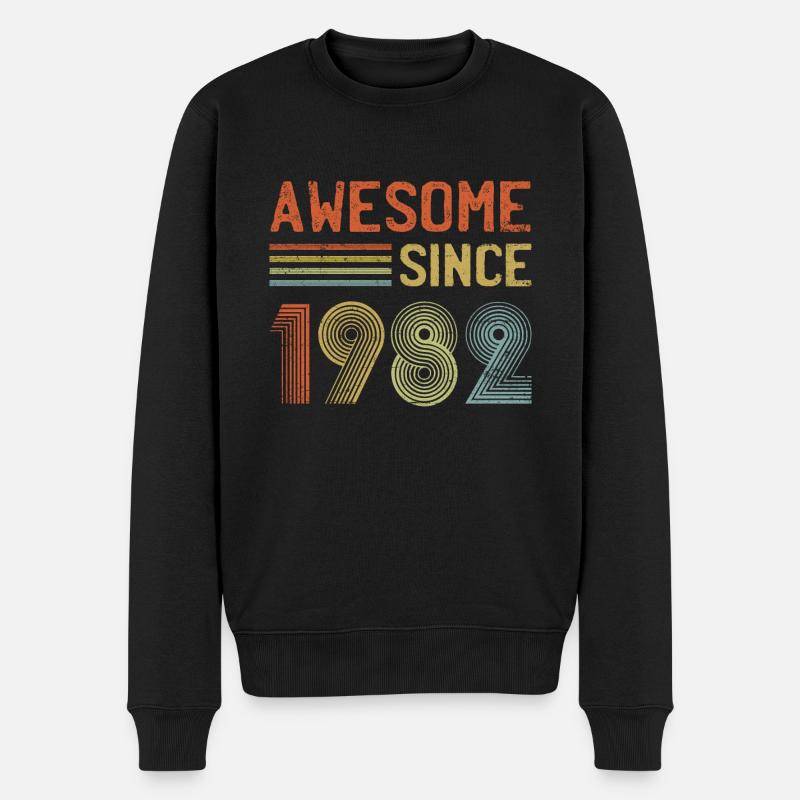 Großartig Seit 1982 Geboren 1982 40. Geburtstag Retr - Männer Premium Bio Pullover - Schwarz