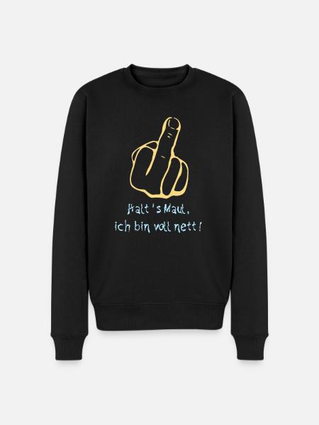 Voll nett - Männer Premium Bio Pullover - Schwarz