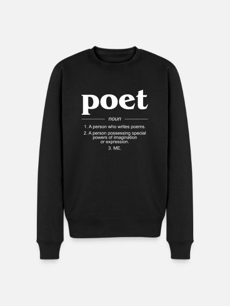 Poet Definition Geschenk Dichter - Männer Premium Bio Pullover - Schwarz