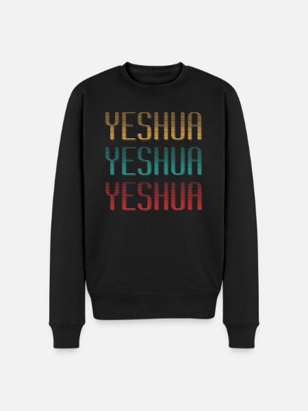 Jesus - Yeshua - Men's Premium Organic Jumper - black