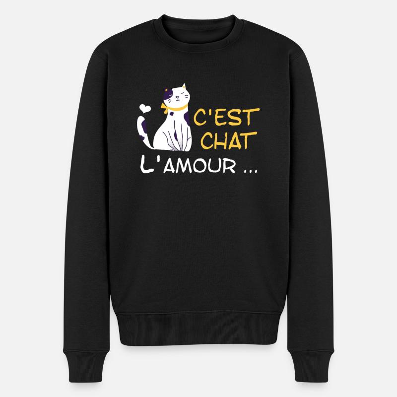 C'est Chat l'amour - Pull Premium bio Homme - noir