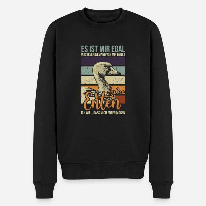 Ente Ich Will Dass Mich Enten Mögen Entenzüchter - Männer Premium Bio Pullover - Schwarz