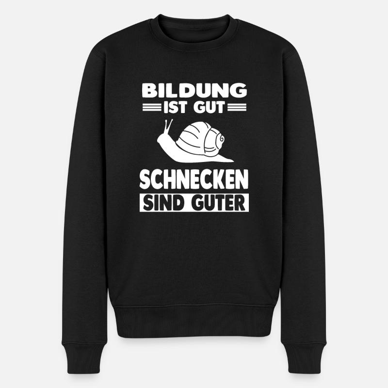 Schnecke Schnecken - Männer Premium Bio Pullover - Schwarz