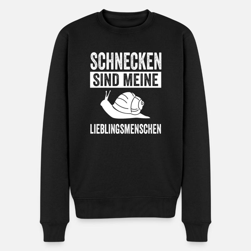 Schnecke Schnecken - Männer Premium Bio Pullover - Schwarz