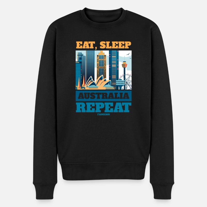 Eat Sleep Australia Répéter - Pull Premium bio Homme - noir