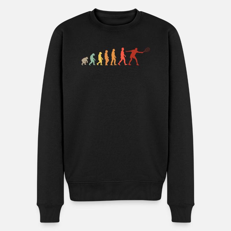 Tennis Evolution Tennisplatz Tennisspieler Trainer - Männer Premium Bio Pullover - Schwarz