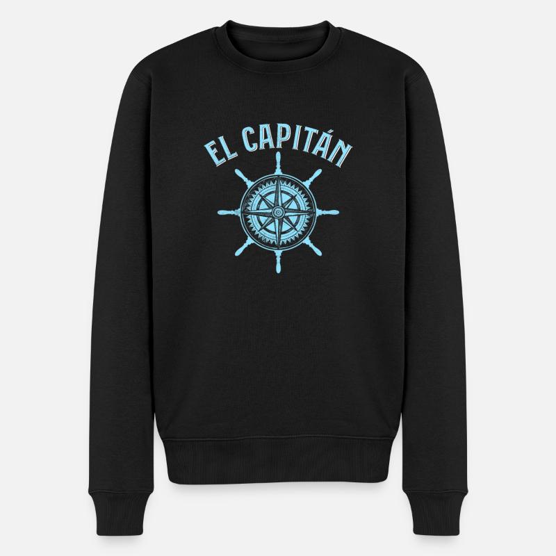 El Capitán - Männer Premium Bio Pullover - Schwarz