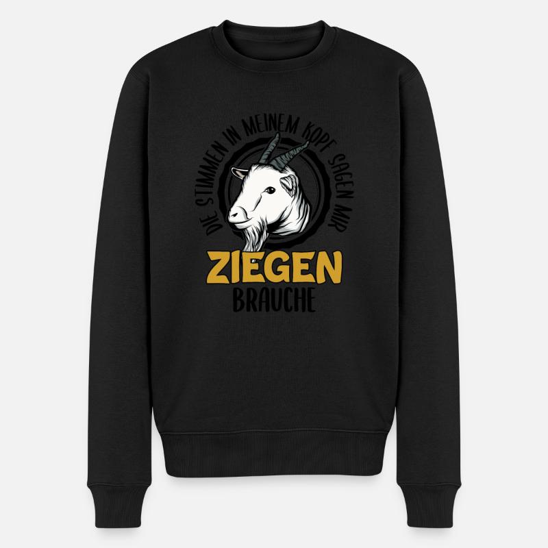 Ziege - Männer Premium Bio Pullover - Schwarz