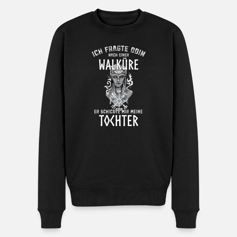Walküre und Tochter I Wikinger Valhalla Motiv für - Männer Premium Bio Pullover - Schwarz