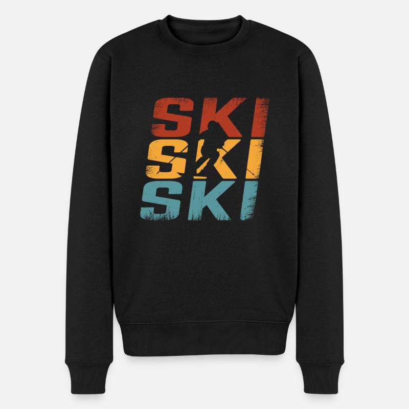 Ski rétro Ski - Pull Premium bio Homme - noir