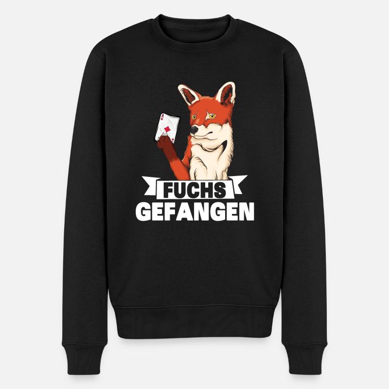 Schafkopf Skat Kartenspiel | Doppelkopf - Männer Premium Bio Pullover - Schwarz