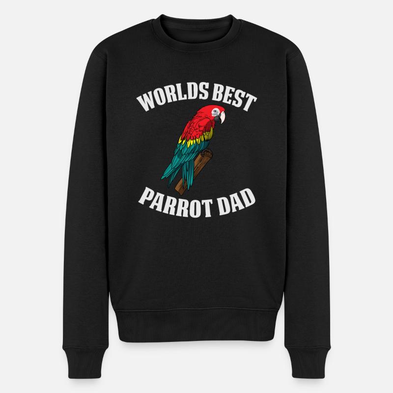 Papagei - Männer Premium Bio Pullover - Schwarz