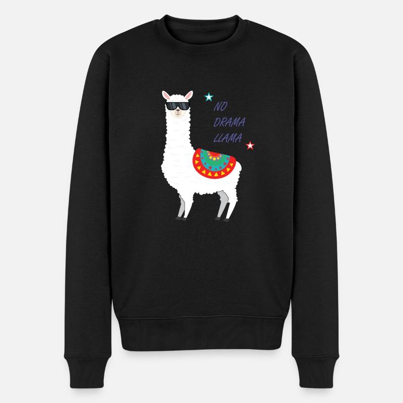 Lama - Männer Premium Bio Pullover - Schwarz
