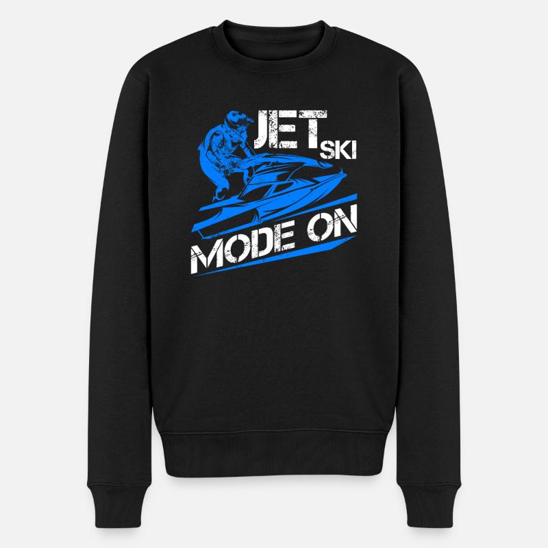 Jetski Jet Ski Motorschlitten - Männer Premium Bio Pullover - Schwarz