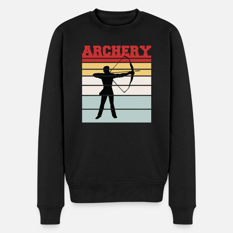 Retro Archery Team Tee - Männer Premium Bio Pullover - Schwarz