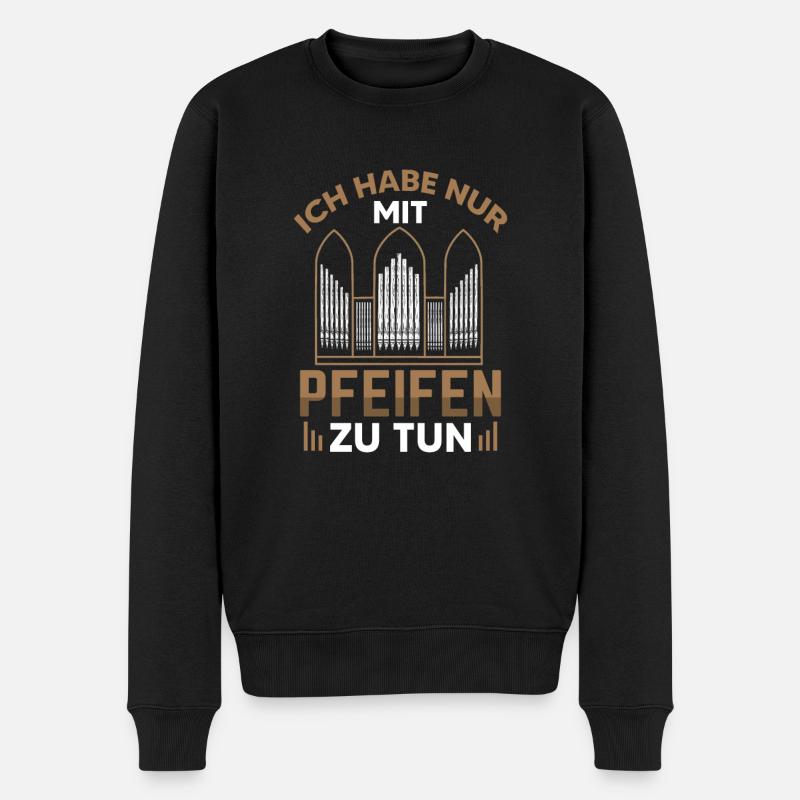 Orgelspieler Orgel Pfeifenorgel Organist - Männer Premium Bio Pullover - Schwarz