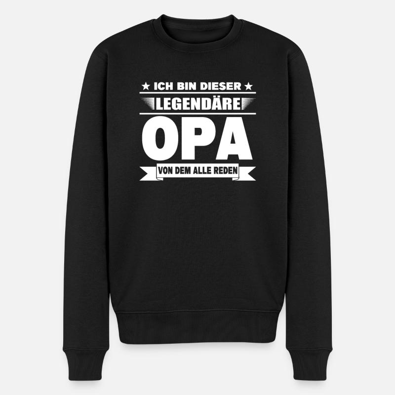 Opa Großvater Enkelkinder Geschenk - Männer Premium Bio Pullover - Schwarz