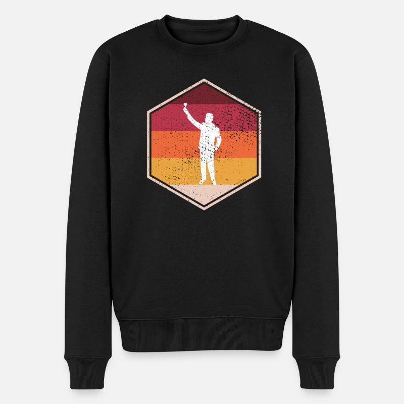 Hipster Glazier Hexagon Design - Pull Premium bio Homme - noir