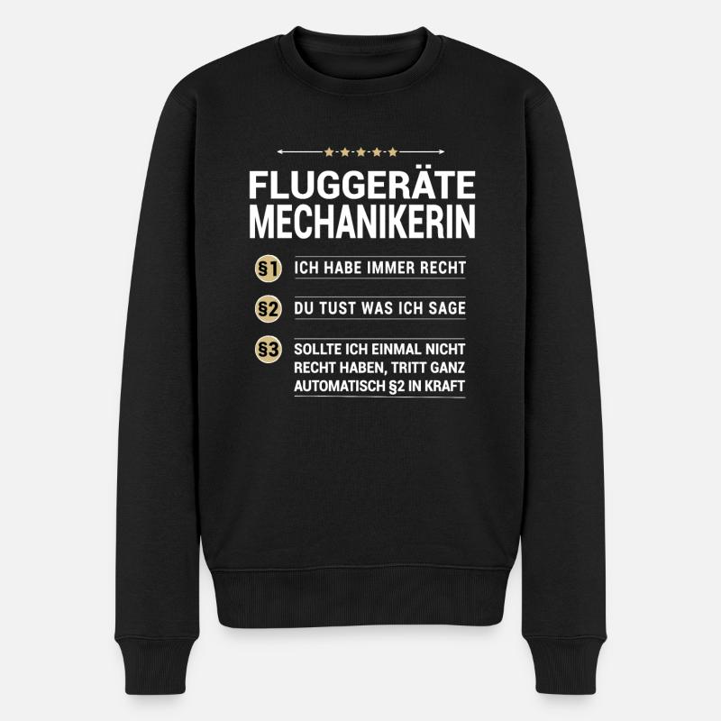 Fluggerätemechanikerin Beruf eigenen Paragraphen - Männer Premium Bio Pullover - Schwarz