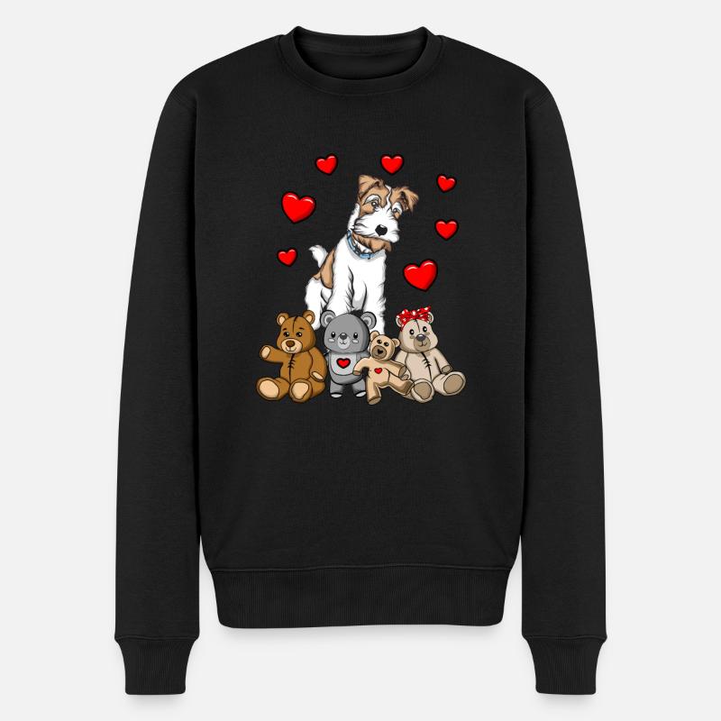 Drahthaar Foxterrier Glatthaar Foxterrier - Männer Premium Bio Pullover - Schwarz