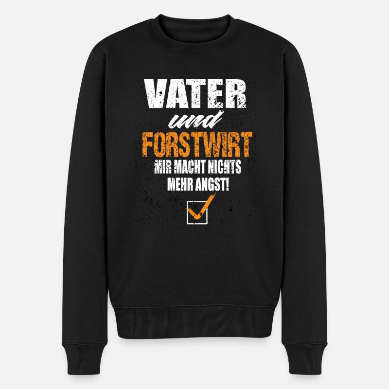 Vater und Forstwirt - Männer Premium Bio Pullover - Schwarz