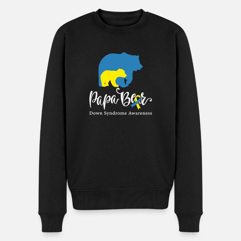 Papa Bear, Trisomie du syndrome de Down 21 - Pull Premium bio Homme - noir